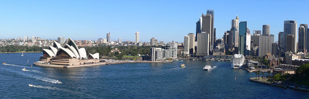 Sydney Harbour Panorama with Opera house and City Skyline